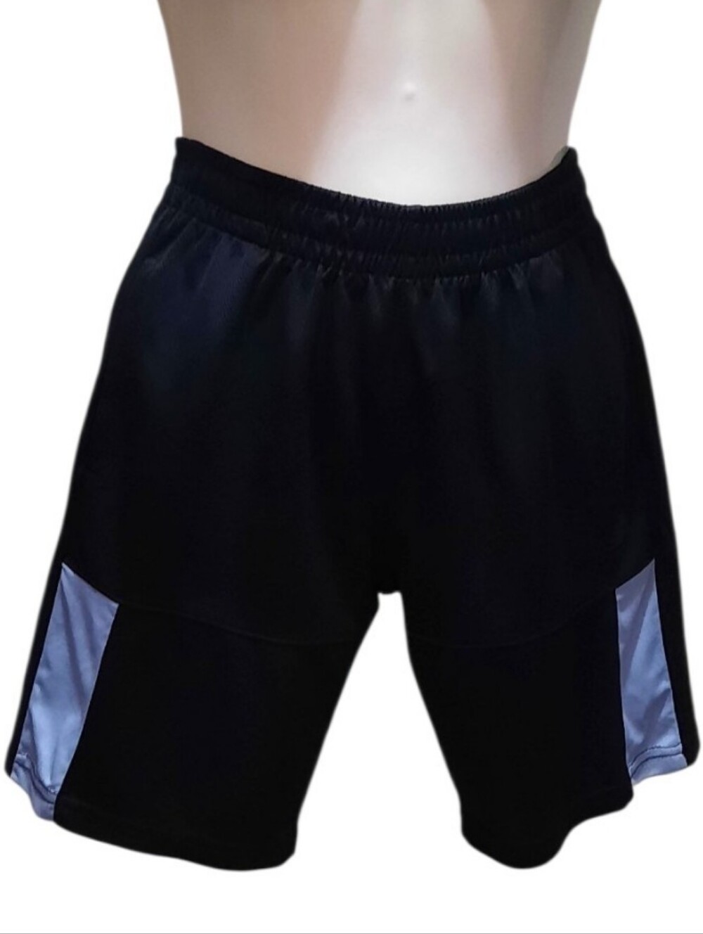 New Balance Boy's Black Athletic Shorts with Light Blue Panels - Picture 9 of 10